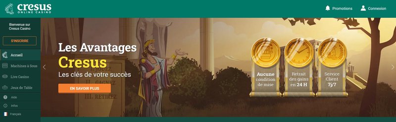 Présentation de cresus casino mon compte